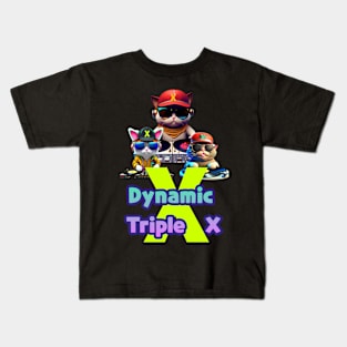 DYNAMIC TRIPLE X, CAT, HIP HOP Kids T-Shirt